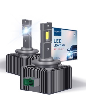 Sinoparcel D1S/D1R LED Headlight Bulb - 6000K 35W High and Low Beam Xenon HID Replacement Lights - Pack of 2
