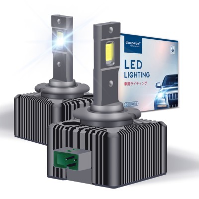 Sinoparcel D1S/D1R LED Headlight Bulb - 6000K 35W High and Low Beam Xenon HID Replacement Lights - Pack of 2