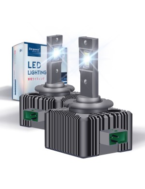 Sinoparcel D3S/D3R LED Headlight Bulb - 6000K 35W High and Low Beam Xenon HID Replacement Lights - Pack of 2