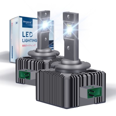 Sinoparcel D3S/D3R LED Headlight Bulb - 6000K 35W High and Low Beam Xenon HID Replacement Lights - Pack of 2