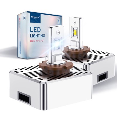 Sinoparcel D5S LED Headlight Bulb  -6000K 400% More Brightness High Low Beam Xenon HID Replacement Lights -Pack of 2
