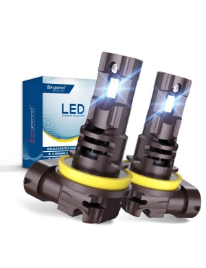 Sinoparcel H11 LED Low Beam Headlight Bulb, H11/H8 Fog Light Bubs or DRL, H9 High Beam 20000LM/Set 6500K, Pack of 2
