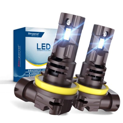 Sinoparcel H11 LED Low Beam Headlight Bulb, H11/H8 Fog Light Bubs or DRL, H9 High Beam 20000LM/Set 6500K, Pack of 2