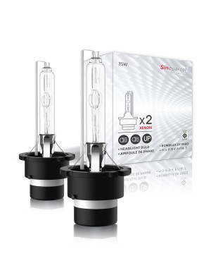 Sinoparcel D2S HID Bulbs - 6000K 35W Xenon Headlights Replacement Bulb -2 Yrs Warranty- Pack of 2