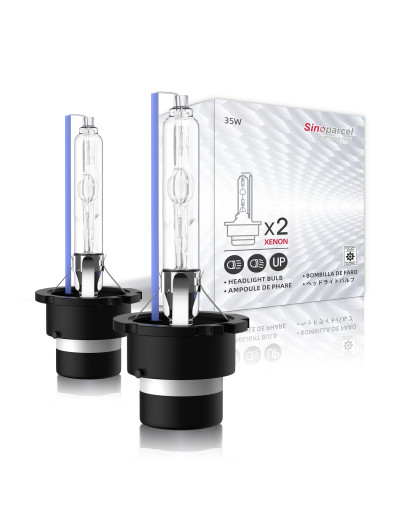 Sinoparcel D4S Xenon HID Headlights Bulb - 8000K 35W Replacement Lights -2Years Warranty -Pack of 2