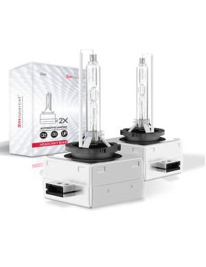 Sinoparcel D3S Xenon HID Headlight Bulbs - 6000K 35W High Low Beam 66340 42403 42302 Replacement lights -2 Yrs Warranty- Pack of 2