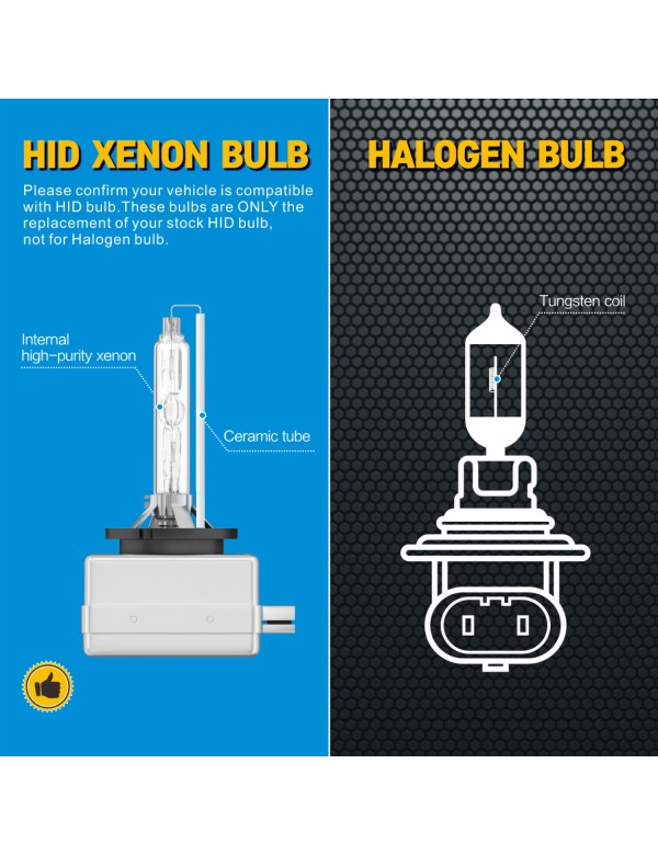 D1S Xenon HID Headlights Bulb - 4300K 6000K 8000K