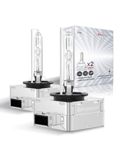 Sinoparcel D1S Xenon HID Headlights Bulb - 6000K 35W Replacement Lights -2 Yrs Warranty- Pack of 2